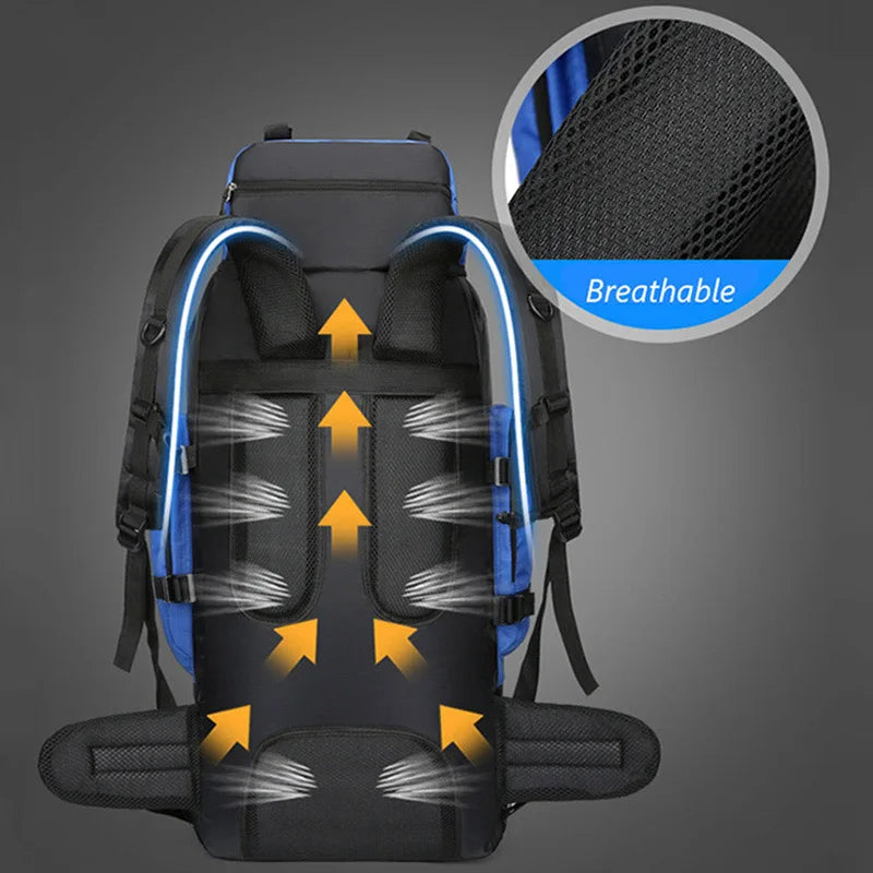 80L Waterproof Travel Backpack For Men
