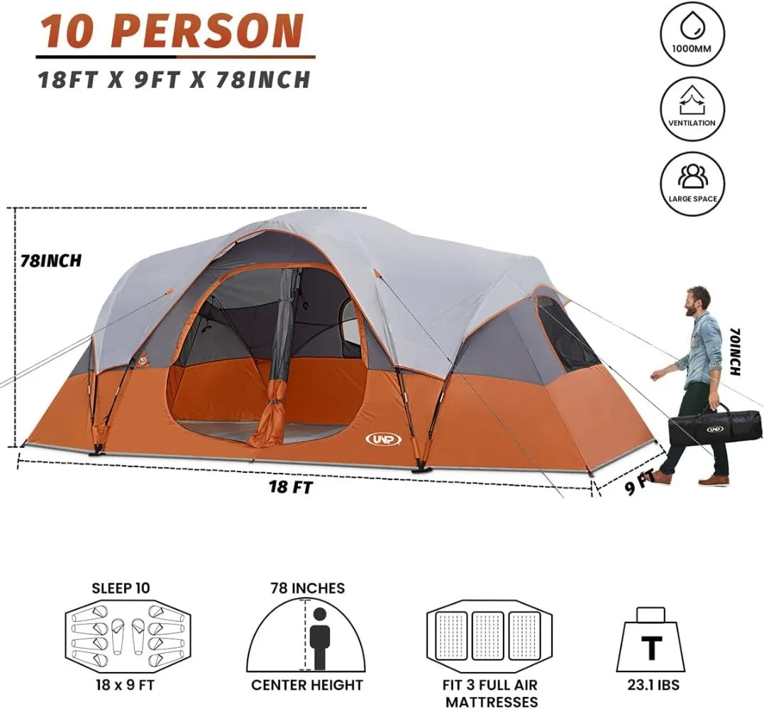 Family Camping Tents (2 Rooms)